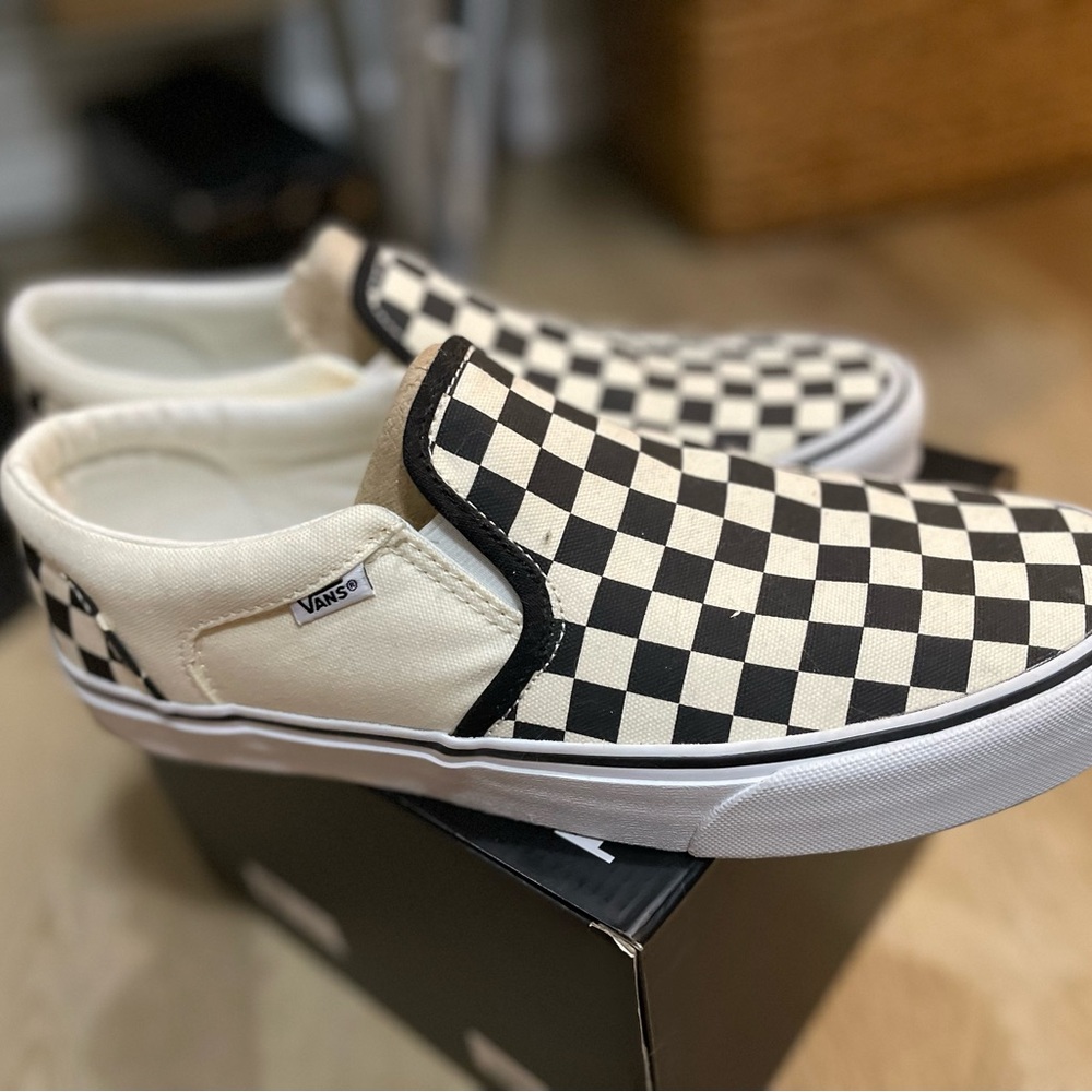 VANs Classic Slip-On Checkerboard Shoe (Size 10)